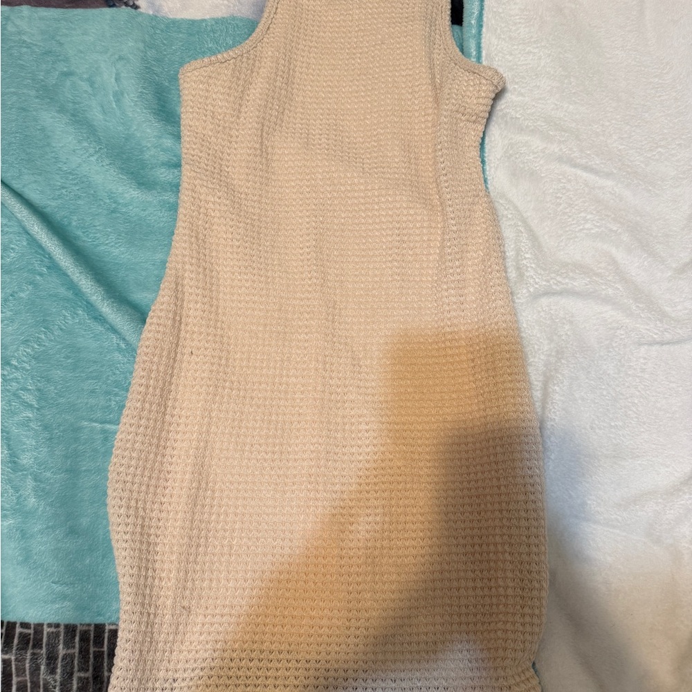 SHEIN Beige Textured Midi Dress